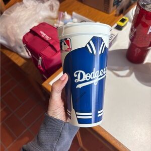 Vintage MLB Coca Cola LA Los Angeles Dodgers Blue and White Cup
